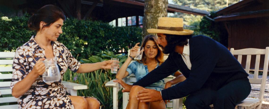(Left to right) Aurora Cornu, Laurence de Monghan, and Jean-Claude Brialy in Éric Rohmer's 'Claire's Knee'.