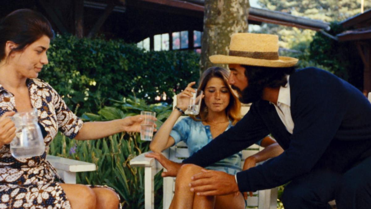 (Left to right) Aurora Cornu, Laurence de Monghan, and Jean-Claude Brialy in Éric Rohmer's 'Claire's Knee'.